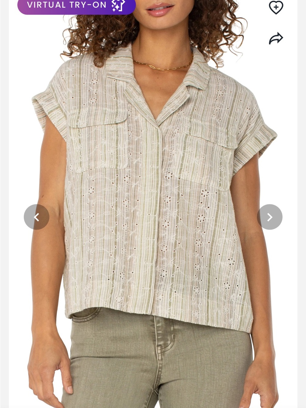 Liverpool Petite Dolman Camp Shirt Sz Petite Large NWT -